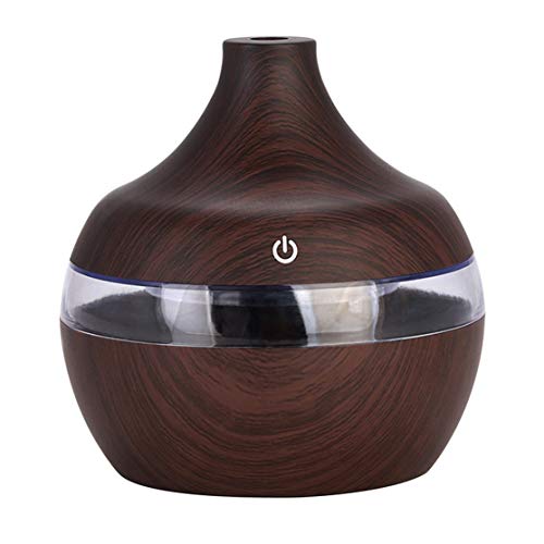 Preisvergleich Produktbild Candyboom Kreative Holzmaserung Luftbefeuchter Ätherisches Öl Diffusor mit bunten LED-Licht Luftreiniger für Home Office Aromatherapie