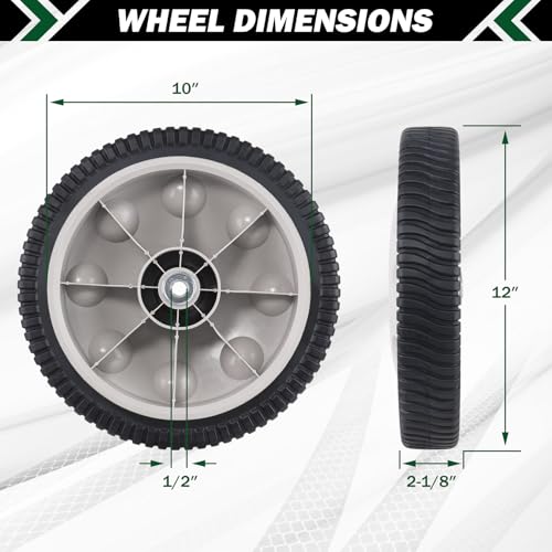 image for CheeMuii 734-04019 Lawn Mower Rear Wheels 2 Pcs 12
