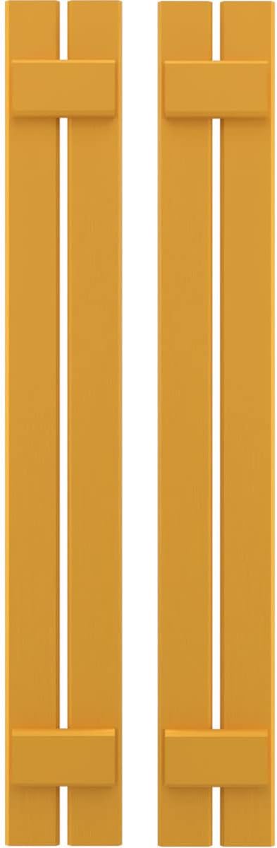 Ekena Millwork ARW101SB207X74TUH Americraft Two 2 Exterior Real Wood Spaced Board-n-Batten Shutters (Per Pair), 7 1/2"W x 74"H, Turmeric