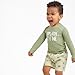 Gerber Baby Boys Baby Toddler Long Sleeved Rashguard Swim Bathing Suit Set Turtles 2T