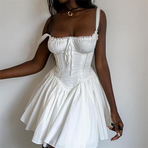 Mini robe corset cami drapée à bretelles spaghetti et dos nu - 2