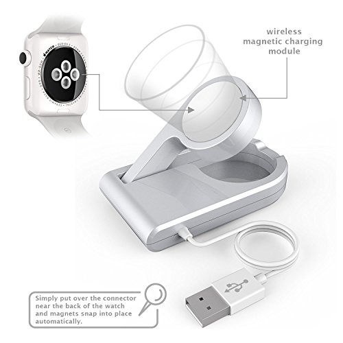 [Mfi Certified] Replacement Apple Iwatch Replacement Protable Magnetic Charging Dock,Foldable Design To Enable Nightstand Mode With 3Ft Long Usb Cable For All Iwatch Series 1, 2, 3 (38, 42Mm) (White) #TOP2