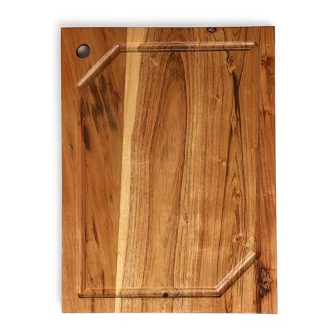 WEBHUSHI Acacia Wood Cutting Board with Juice Groove, Large Size 16x12 Inches, 0.67 Inch Thickness Cover