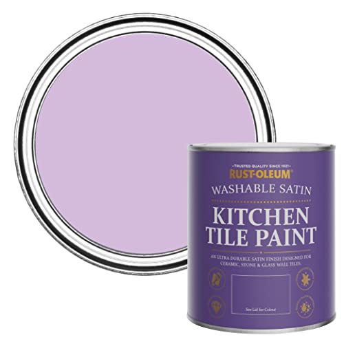 Rust-Oleum Purple water resistant Kitchen Tile Paint in Satin Finish - Violet Macaroon 750ml