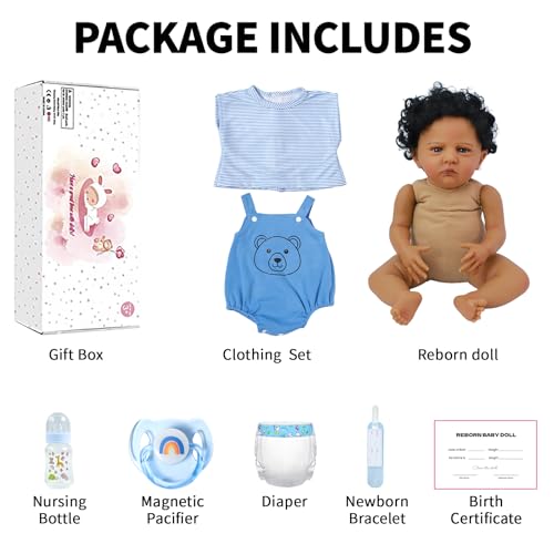 Muñeco Reborn Bebé Negro Realista 20 Pulgadas miniatura 6
