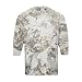 Mens Fashion Casual Loose Pullover Tops Printed 3/4 Sleeve Henley Shirts Comfortable 3 Button Crew Neck Blouses