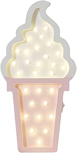 Ice cream Valentine Romance Atmosphere Light , Party Wedding Birthday Party Decoration Kids' Room Battery Operated LED Night Lights (White and Pink)