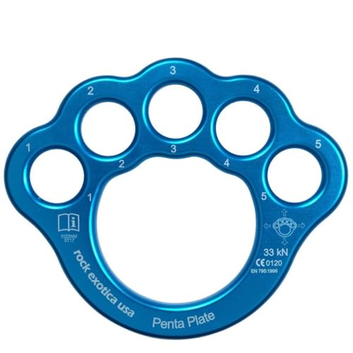 Rock Exotica PentaPlate Lightweight Rigging Plate 7075 Aluminum Rigplate with Five Anchor Holes Made in the USA