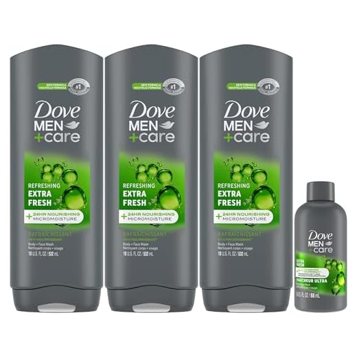 Dove Men Body Wash Extra Fresh 1 Liter (33.8 Oz) - Pack of 2
