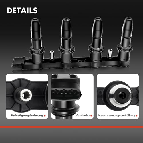 Frankberg Zündspule Zündmodul Kompatibel mit Astra G 1.6L 2000-2009 Astra H 1.6L 1.8L 2004-2014 Corsa D 1.6L 2006-2014 159 Croma Stilo Insignia A Meriva Vectra Zafira Replace# 1208021