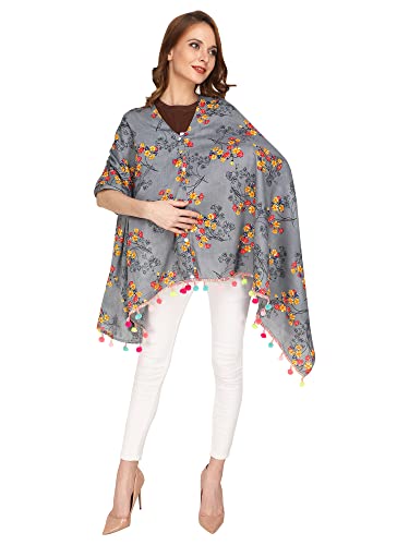 Image of Cotton Nursing Cover | Feeding Shawl | for Women & Mothers (Grey)