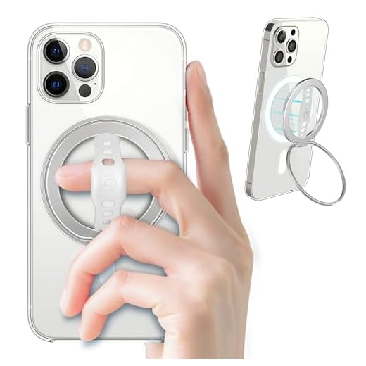 EWA The New MagOne (Upgrade) Compatible with MagSafe Phone Grip Stand with Silicone Finger Strap, Removable Magnetic Ring Holder Kickstand Loop, Only for iPhone 14, 13, 12 Pro/Max/Plus