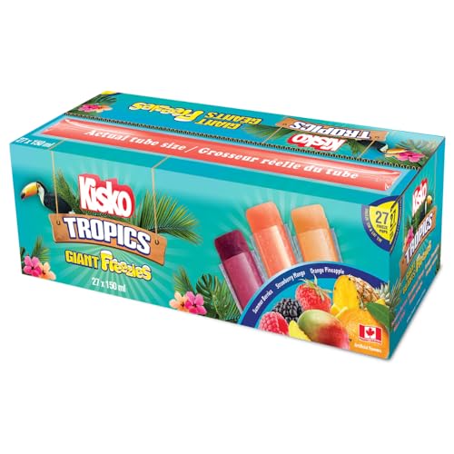 Kisko Giant Freeze Pops Tropics (27 Count) 5.5oz Each Freeze Pop Popsicle