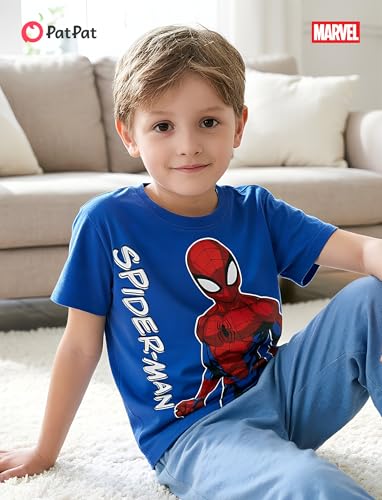 Disney Marvel Spiderman Miles Morales Little Boy Short T-Shirt 3 Pack Girl Tee Shirt Kid Cotton Graphic Tops Summer Apparel Outfit Children Athletic Sports Cloth Fall Jersey Blue/Red/Black 4-5 Years - image 3