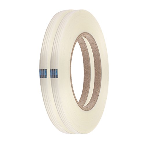 Aexit 2Pcs 5mm Electrical equipment Width 0.15mm Thickness Stripe Type Filament Strapping Tape 55m Length