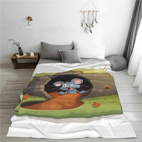 Plaid imprimé souris couverture flanelle pour vos soirées cocooning - 8