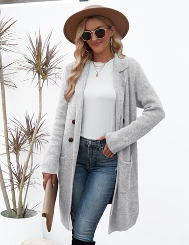 Image of CiCiBird Women Fall Long Cardigan Sweater Trendy Knit Jacket Coat Dressy Blazer Coatigan