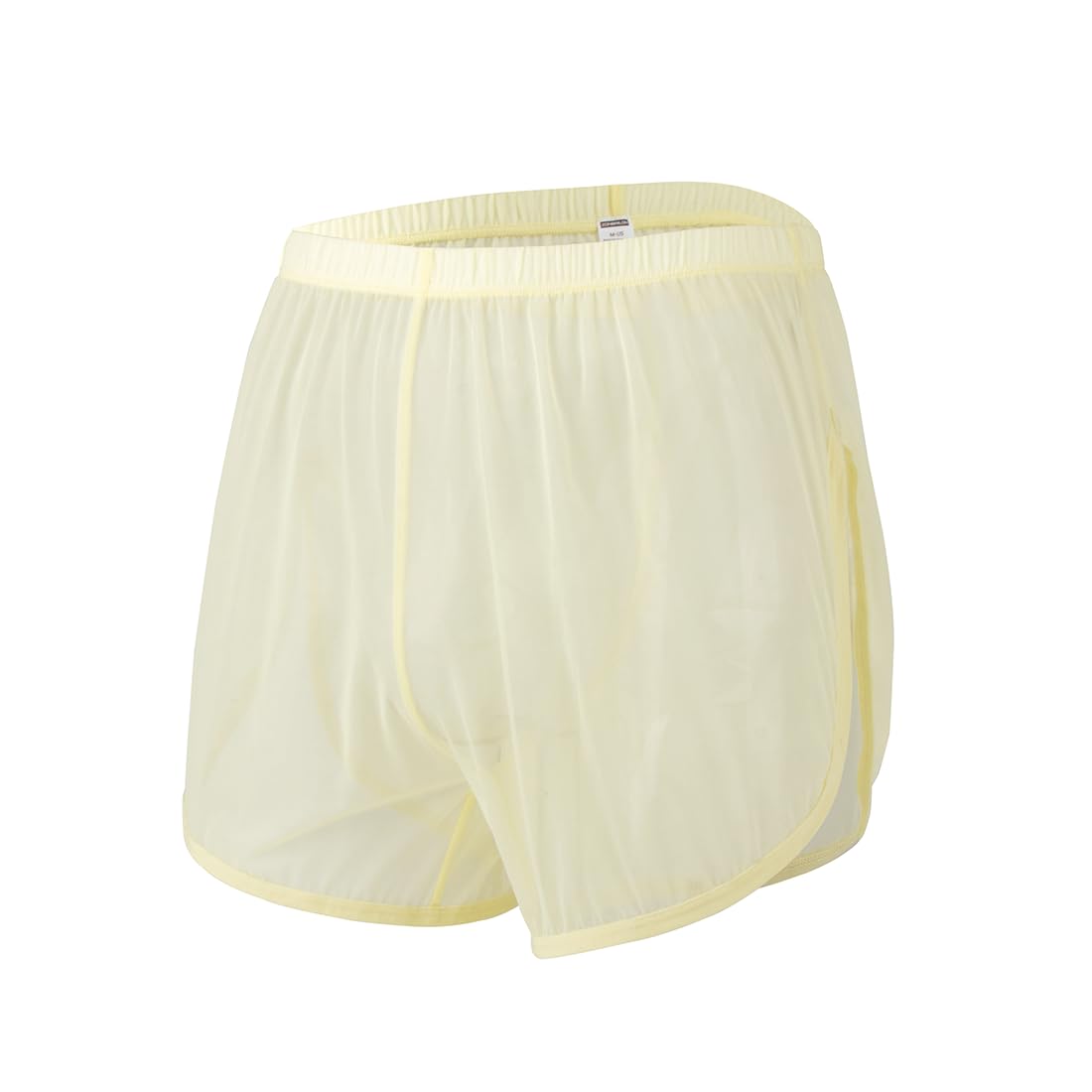 MUEBAIRES Mens Sexy Shorts Transparent Boxer Briefs Underwear Ultra Thin Split Side Mesh See Through Underpants