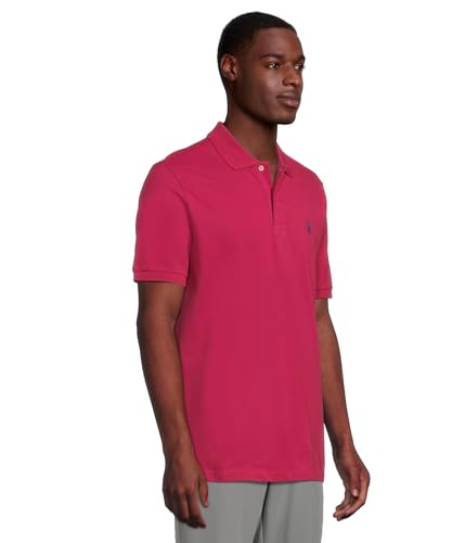 Image of U.S. POLO ASSN. Men Cotton Regular Fit Solid Polo With Small Pony | Two-Button Closure Pique Polo Shirt, Summer Fashion Golf Shirt