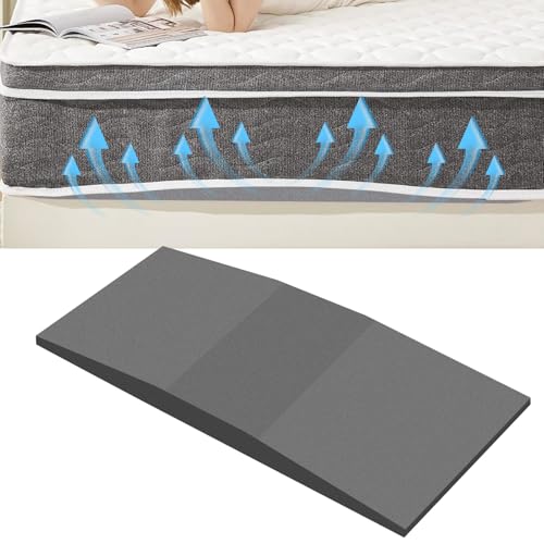 meiqidi Sagging Mattress Support Board - 50D High-Density Foam Curved Design for Targeted Support 47x25x2 Under Mattress Helper to Fix Sag & Improve Sleep (Grey)
