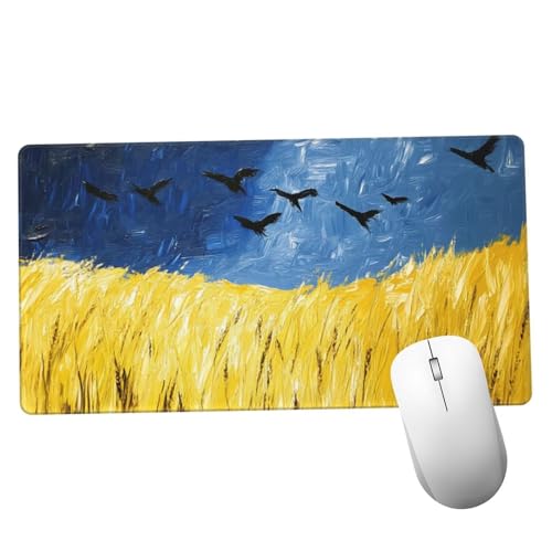 Azul Alfombrilla Ratón 1400x600x3mm Alfombrilla Raton XXL Grande con Base de Goma Antideslizante, Lavable, Accesorios Gaming Granja, Ordenador Gamer Regalos, Mouse Pad Gaming Mejora La Velocida Y654