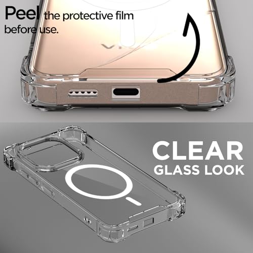 Image of Pikkme Back Cover for iQOO Neo 10 5G / Vivo Y300 GT 5G Mag-Safe Shockproof PC + TPU Protective Case Magnetic Support Bumper Case (Transparent Mag-Safe)