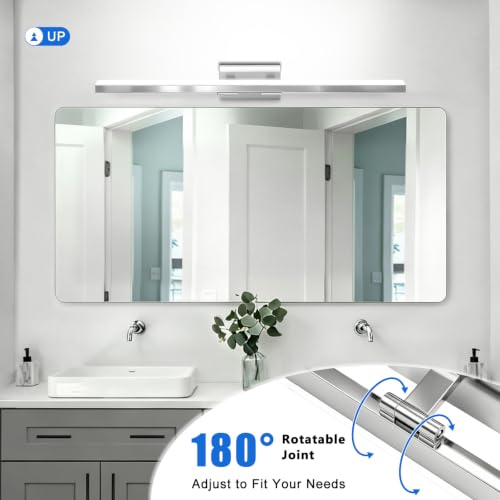 IZORRO Modern Bathroom Vanity Light 40 inch, Rotatable, 32W Dimmable Led Bathroom Light Fixture Over Mirror, Chrome Vanity Light Bar (Cool White 6000K) by IZORRO - Used condition - Image 5