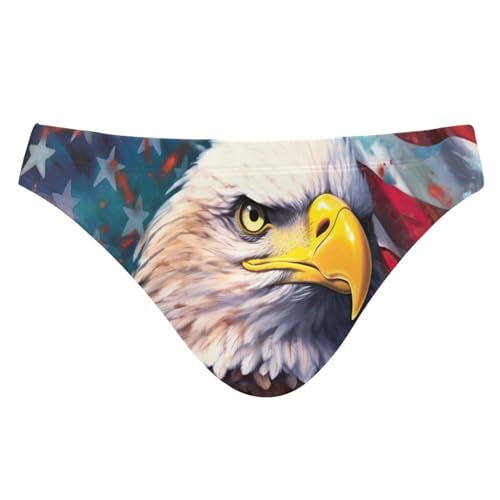 Men's American Bald Eagle 4th of July Independence Day Swim Briefs Bikini Swimsuit S 202a0281