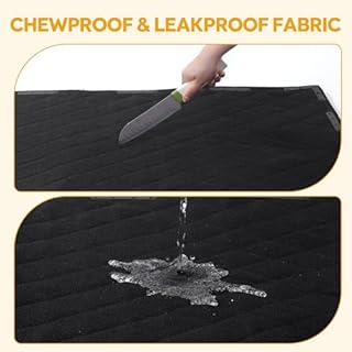 HOMBYS Chew Proof Dog Bed Mat with 14 Metal Rivets - Indestructible Kennel Pad for Teething Puppies & Aggressive Chewers, Durable Waterproof Crate Mat for Medium Dogs, 35" x 22" (Indoor/Outdoor Use)