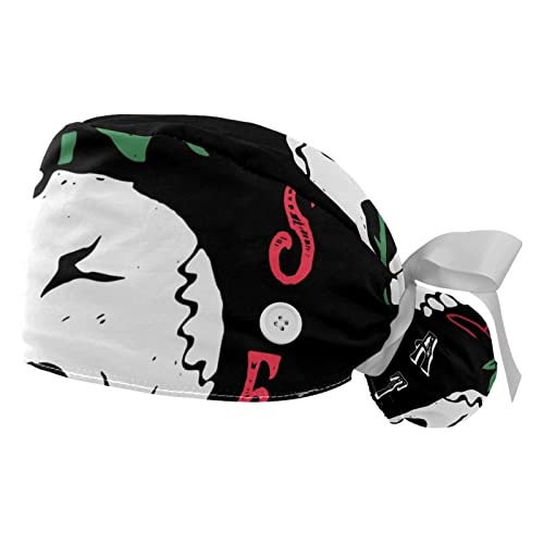 Chapeaux bouffants JDEZ (lot de 2) avec motif Crâne de Rose pour hommes et femmes