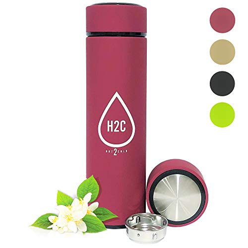Stainless Steel Water Bottle Tea Infuser - Double Wall Vacuum Insulated Travel Mug