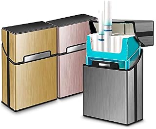 SteelFever 3 Pcs Lightweight Aluminum Cigarette Case Holder, Gray, Rose, Gold