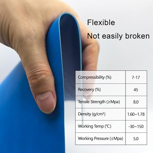 Image of Gasket Making Material Paper Sheet High Temp Pressure Chemical Grade for Gasoline Diesel Oil Air Compressor DIY Rebuild Sealing (1508, 3 Pcs, Blue, Non Asbestos)