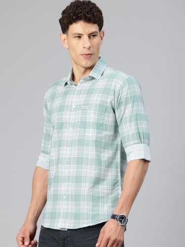 Image of Majestic Man Comfort Slim Fit Pure Cotton Checked Casual Shirt