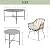 Grand patio 5-Piece Wicker Patio Furniture Set, Outdoor Conversation Set, Boho Style Chair Set with Cushions for Balcony, Porch, Garden (Natural)