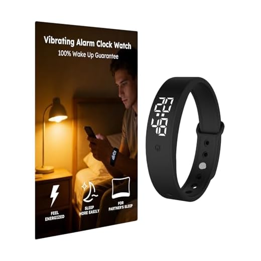 Vibrating Alarm Clock Watch for Heavy Sleepers, Silent Wake Up Bracelet & Smart Wristband, Wearable Vibration Wrist Alarm, Non-Audible Sleep Wristband for Men & Women(Black)