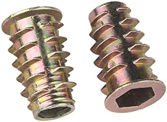 RtottiM 50Pcs Zinc Alloy Hex Threaded Insert Nuts Furniture Threaded Insert Nuts M4 M5 M6 M8 M10 Hex Socket Screw Inserts for Wood Furniture