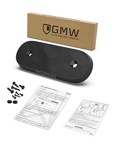 GMW Gun Magnet War Door II Series 1-Pack | 75 lbs. Rating | Rubber Coated Magnetic Gun Mount | Easy Release Under Car, Truck, Desks, Safes, and Walls | Concealed Gun Holder for Handgun, Pistol, Rifle