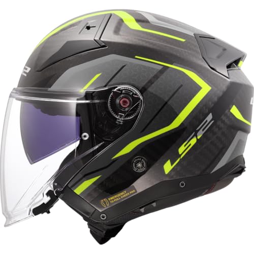 LS2, Casco Moto Jet INFINITY II CARBON URUS H-V Yellow, L