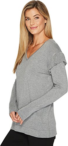 Calvin Klein Women's V-Neck Sweater with Ruffle at Sleeve2