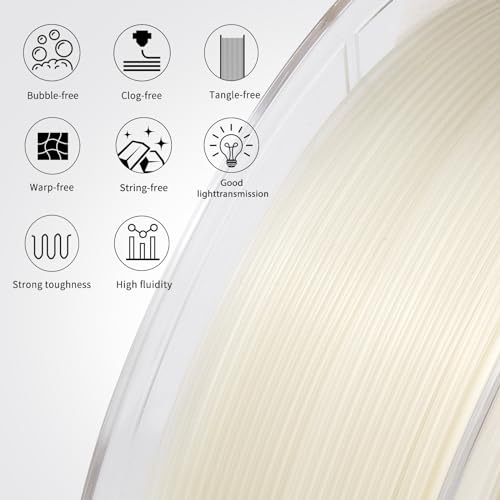 Image of 1.75mm High Speed Transparent PLA Filament, 1kg (2.2lbs), Clear 3D Printer Filament for 30-300mm /s, High Light Transmittance