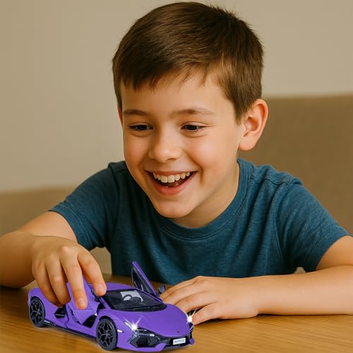 JAMARA 402619 Lamborghini Revuelto Diecast 1:32 inkl. Knopfzellen - Modellauto Spielzeug, Kinder Car, Model Miniatur Fahrzeuge, Geschenkidee Kids, Türen Manuell öffnen/schließen