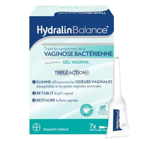 HydralinBalance Gel vaginal - Dispositif médical - Traitement vaginose bactérienne -Elimine les odeurs vaginales - Restaure la flore vaginale - Inconfort intime - Tube usage unique 7x5ml