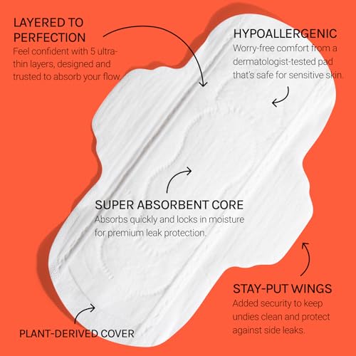 Image of Flex Ultra Thin Pads | Ultra Thin with Wings | Fragrance-Free Sanitary Napkins | Super Absorbent & Comfortable Feminine Pads | Unscented (2-Pack, 60 Pad)