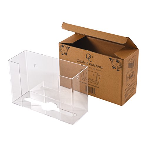Paper Towel Dispenser by Oasis Creations - Holds 250 Paper Towels - Wall Mount and Countertop - Universal - Clear - Thumbnail 4