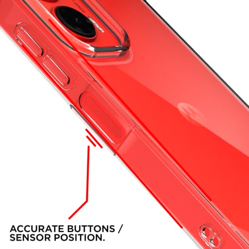 Image of Outlouders Back Cover for Motorola Moto G35 5G Clear Transparent PC + TPU Bumper Case with Raised Edges for Shockproof Protection (Transparent)