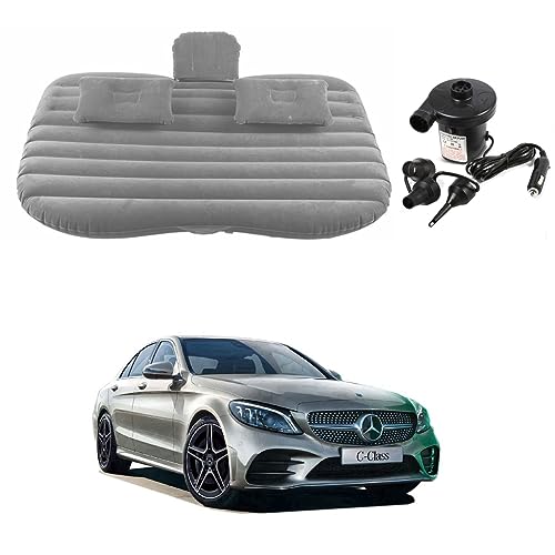 Image of Oshotto Multifunctional Car Travel Bed Mattress with Two Air Pillows, Car Air Pump Compatible with Mercedes A Class (Grey)