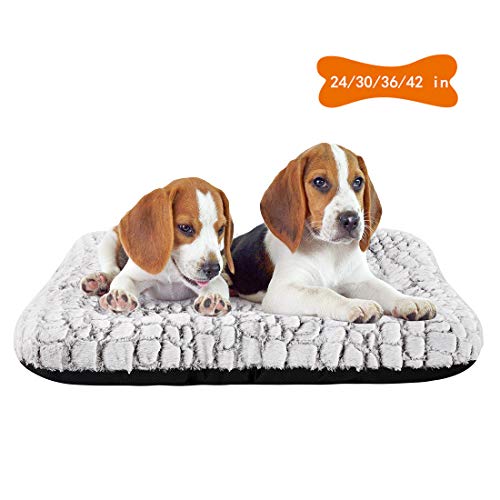 Coohom Deluxe Plush Dog Bed Pet Cushion Crate Mat,Washable Pet Bed for Medium
