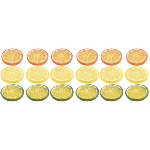 PRETYZOOM 18pcs Fake Lemon Slices: Artificial Fake Lemon Slices Props, Simulation Lemon Fruits Model for Summer Lemonade Party Decoration