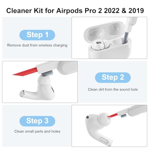 KOKOKA Case Cover Compatible with AirPods Pro 2 2022 & 2019 with Cleaner Kit - Image 3